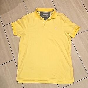 BANANA REPUBLIC MEN'S ORGANIC COTTON Shirt  SHORT SLEEVE YELLOW POLO